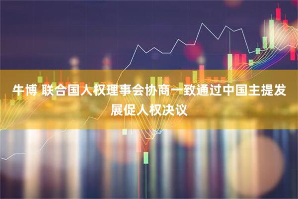 牛博 联合国人权理事会协商一致通过中国主提发展促人权决议