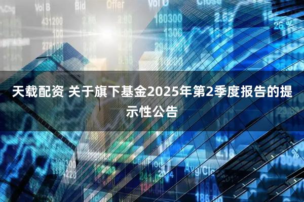 天载配资 关于旗下基金2025年第2季度报告的提示性公告