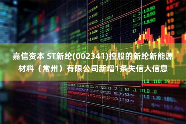 嘉信资本 ST新纶(002341)控股的新纶新能源材料（常州）有限公司新增1条失信人信息